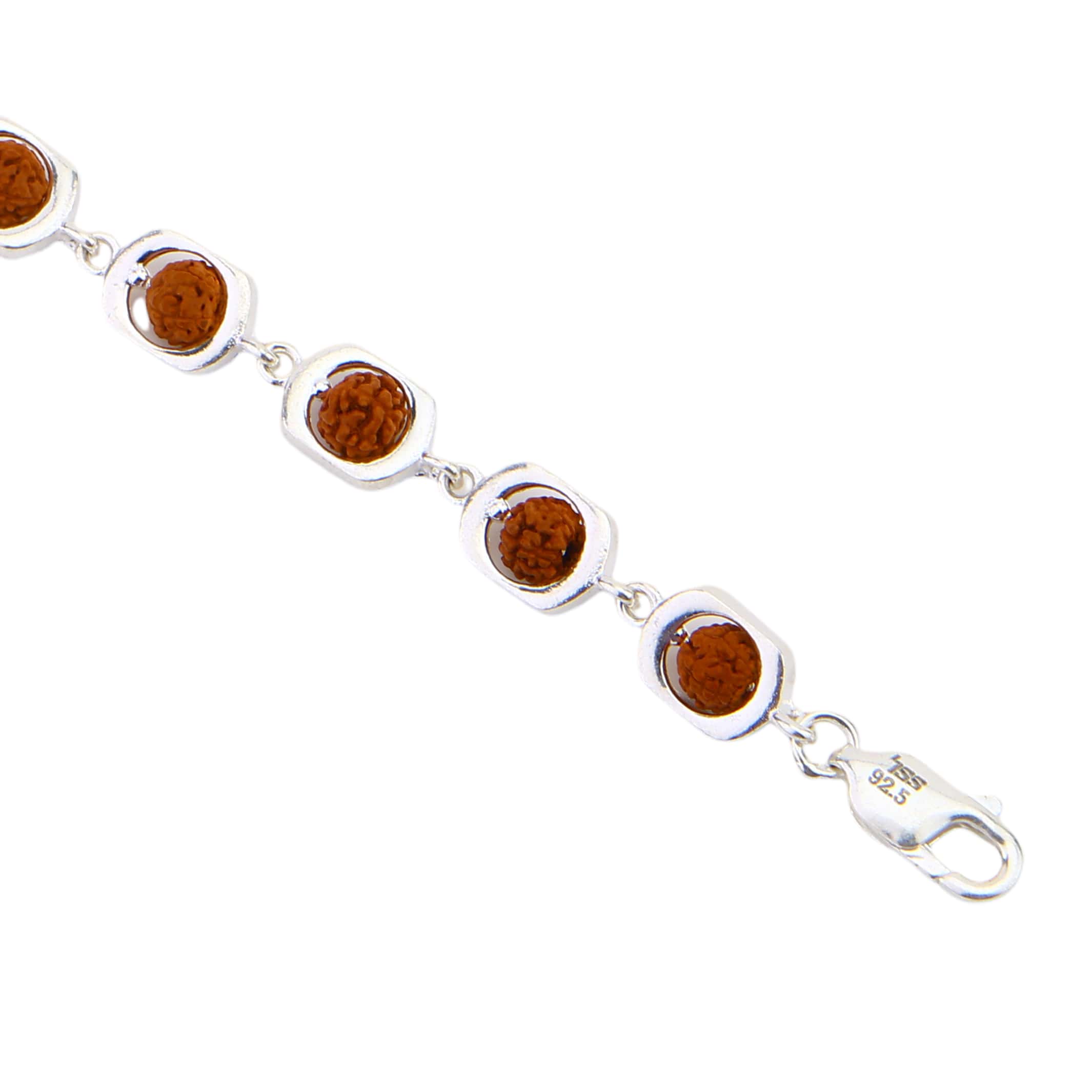 Rudraksha Silver Round Orbit Bracelet - Image 6