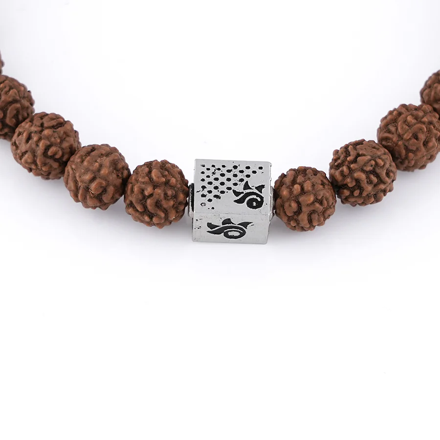 Rudraksha with Jay Shree Ram Silver Beads Bracelet - Image 5