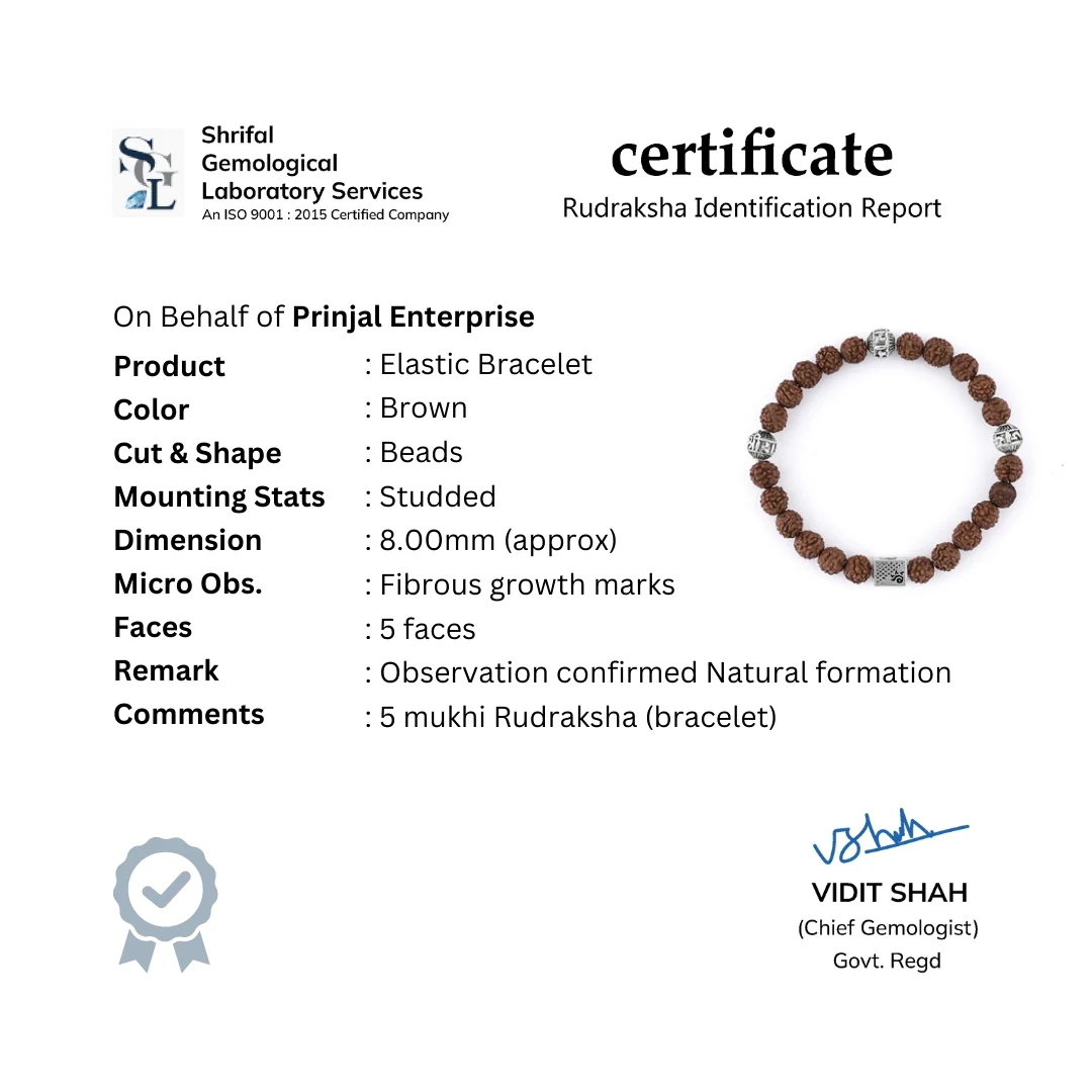 Rudraksha with Jay Shree Ram Silver Beads Bracelet - Image 7