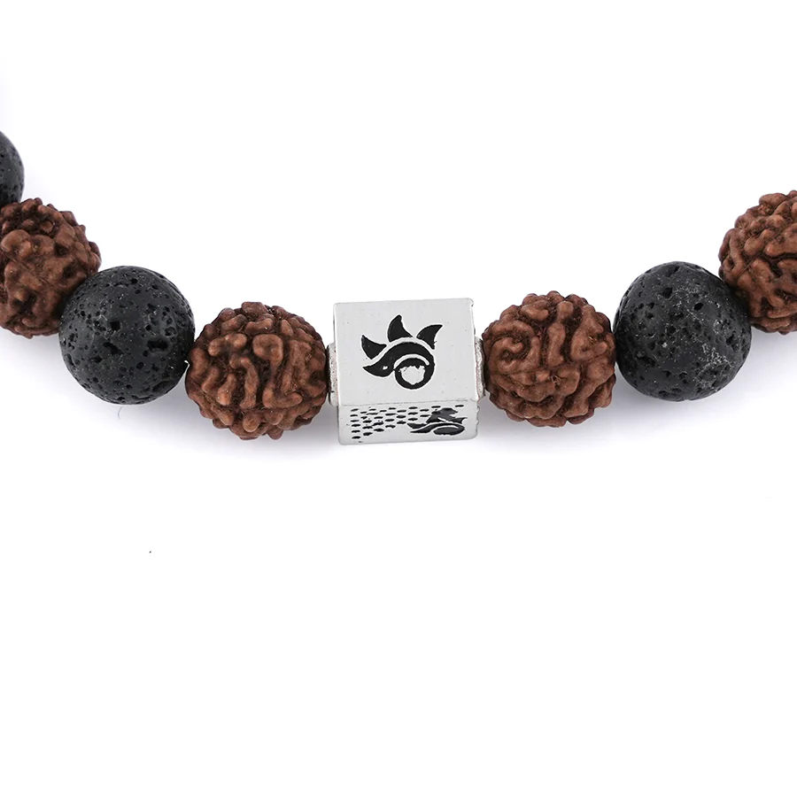 Rudraksha with Lava Beads Bracelet - Image 5