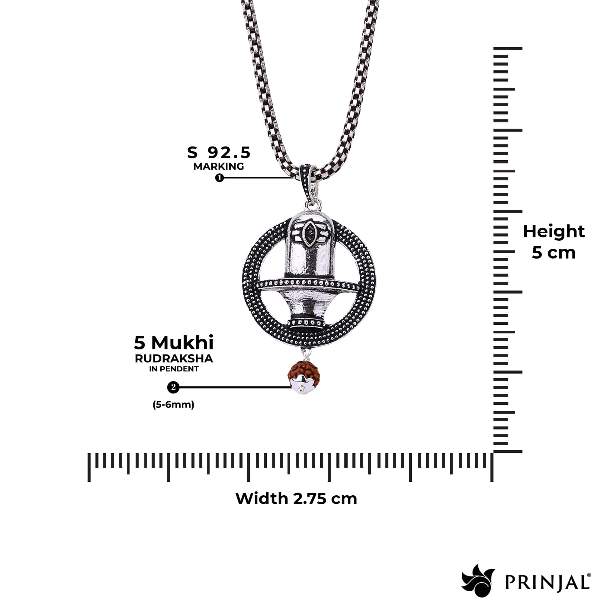 Sacred Orbit Shivling Rudraksha Silver Pendant - Image 4