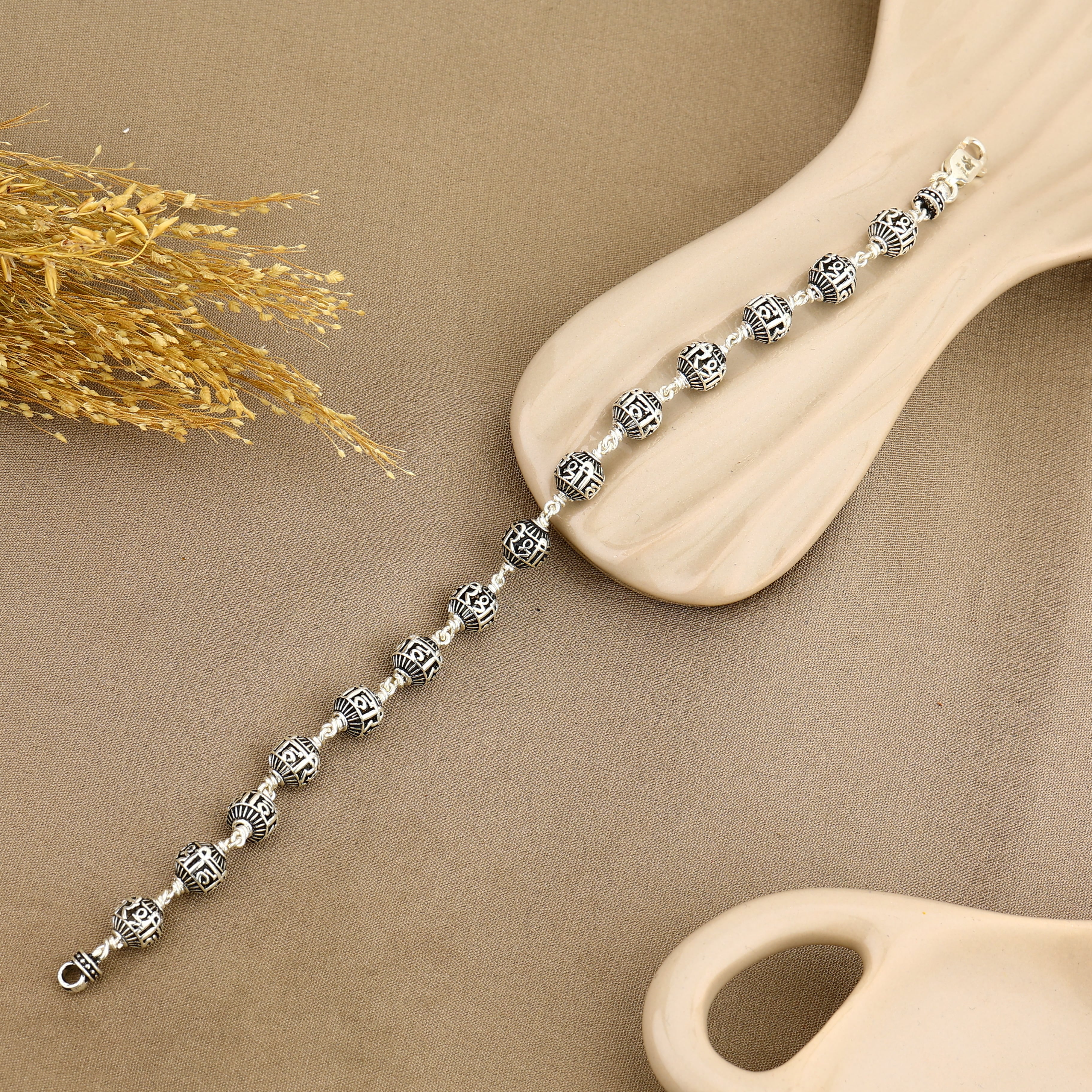 Shree Hari Silver Bead Bracelet - Image 2