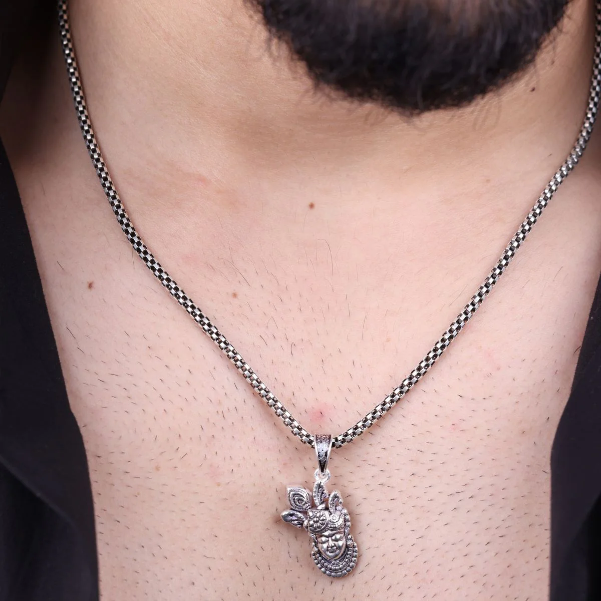 Shrinathji Face Silver Pendant - Image 3
