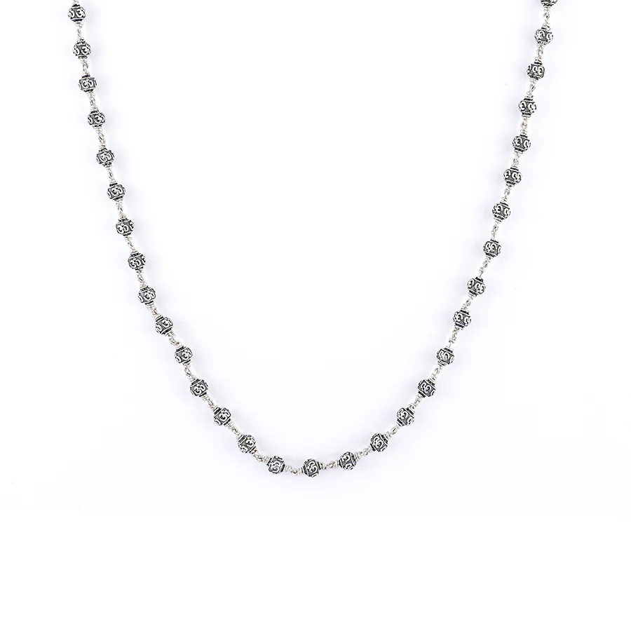 Silver Mala (Om Beads) - Image 4