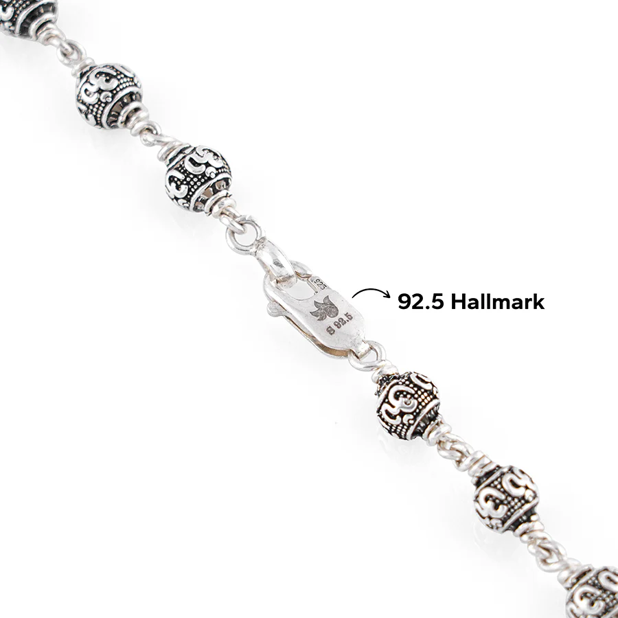 Silver Mala (Om Beads) - Image 5