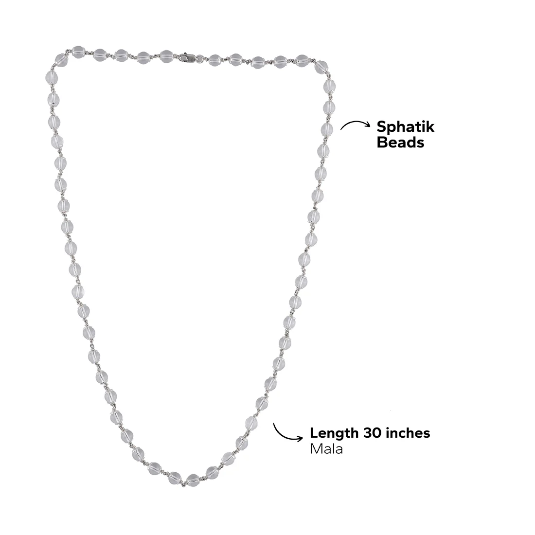 Sphatik Bead Silver Mala - Image 6