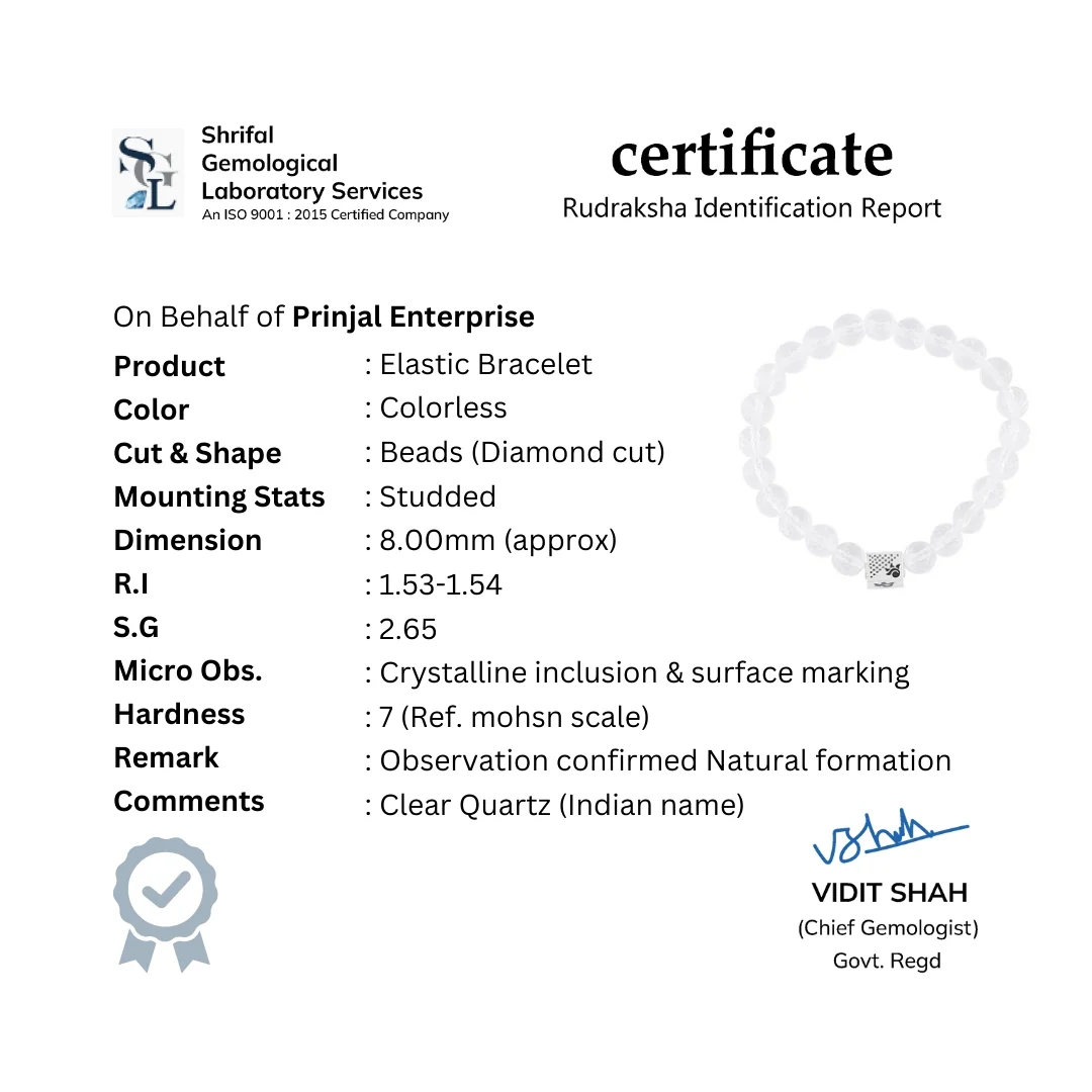 Sphatik Diamond Cut Beads Bracelet - Image 7