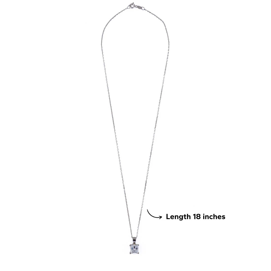 Square Diamond Pendant Set For Women - Image 6
