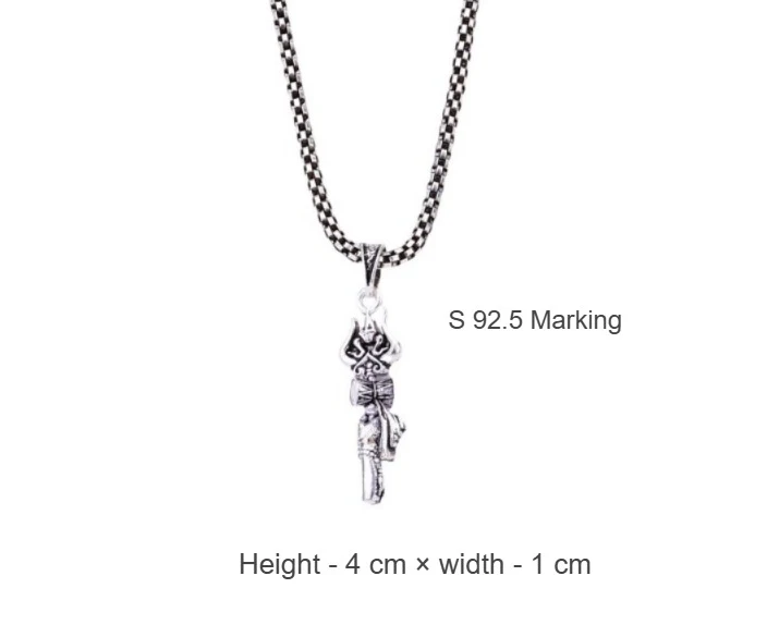 Trishul Damru Silver Pendant - Image 4