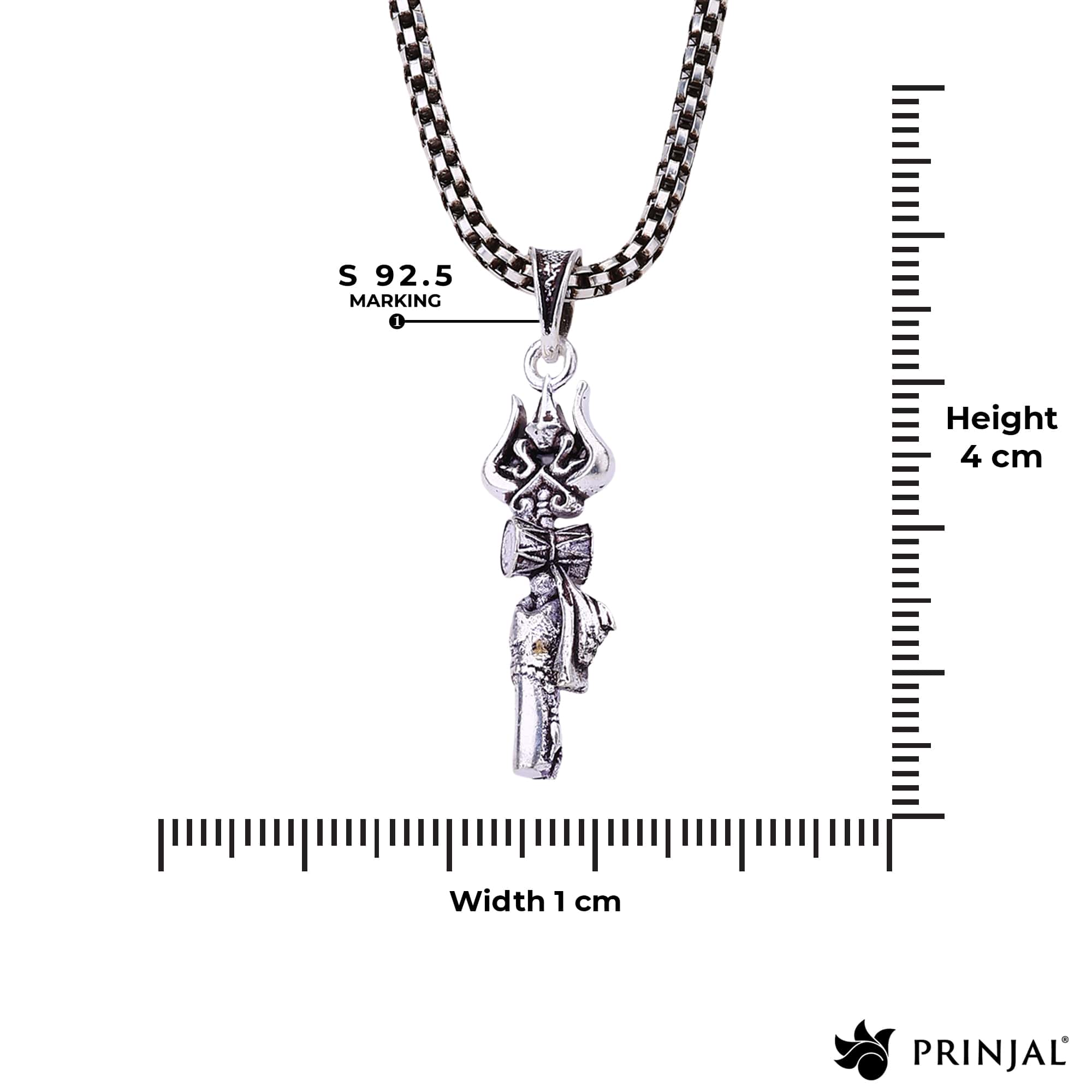 Trishul Damru Silver Pendant - Image 5