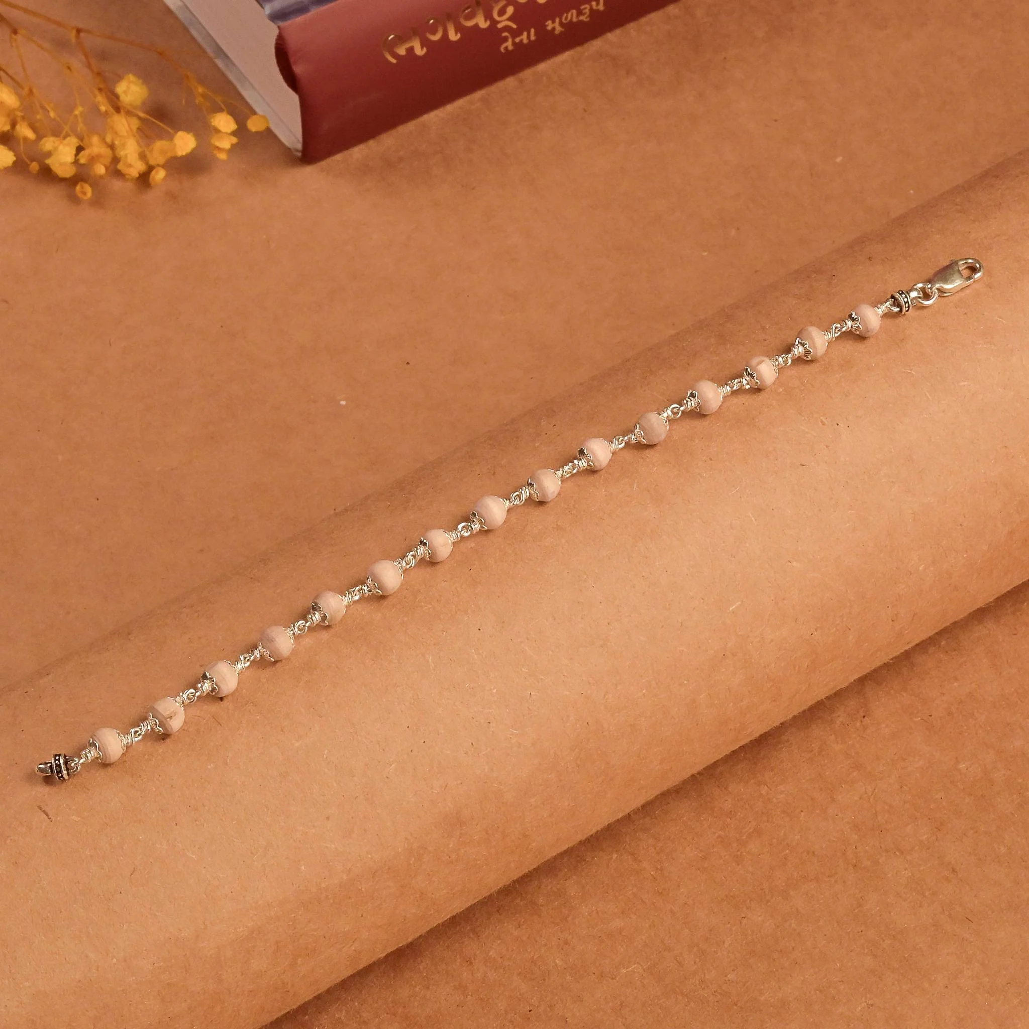 Tulsi Beads Silver Bracelet 5-6 MM - Image 2